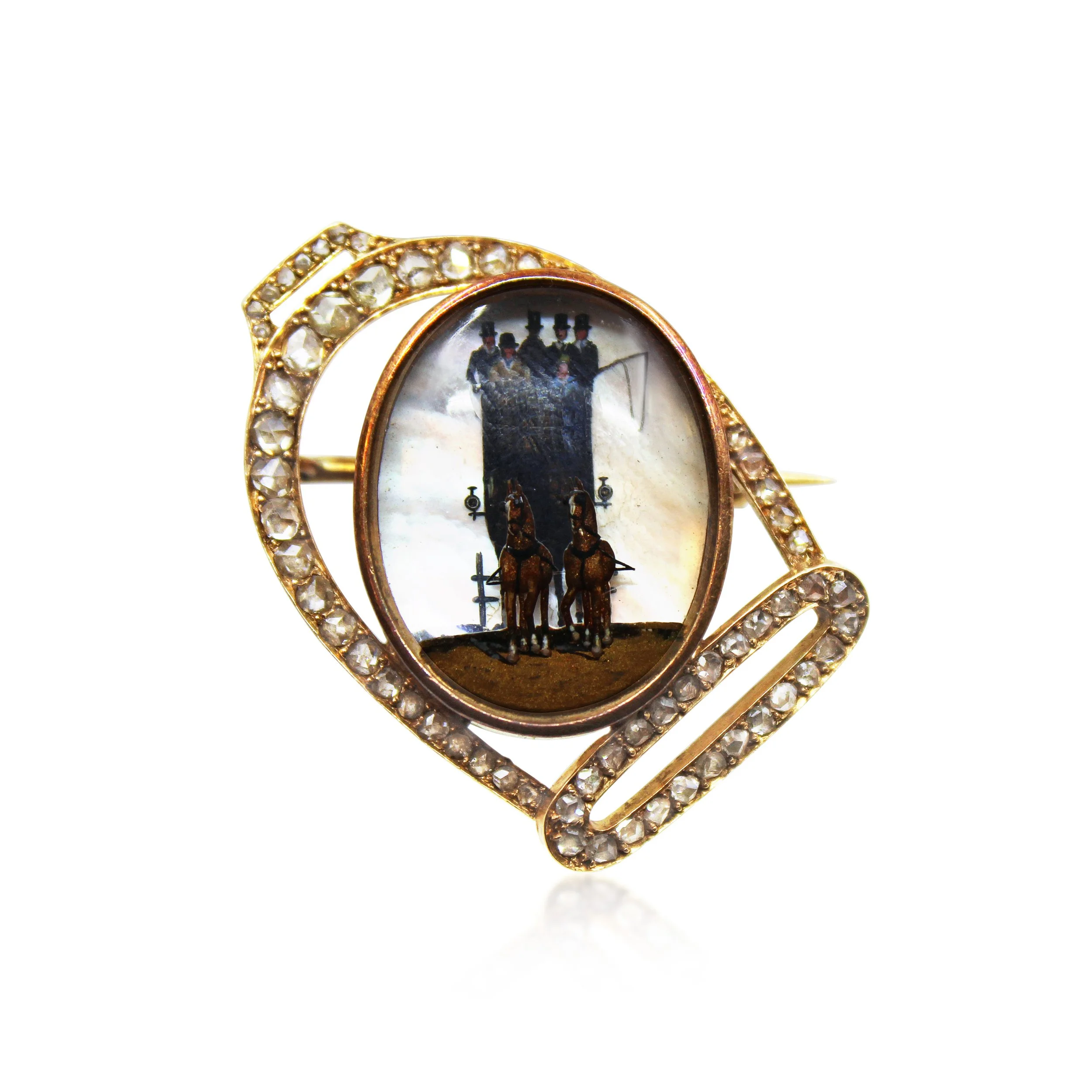 Rare Victorian Essex Crystal and Diamond Brooch