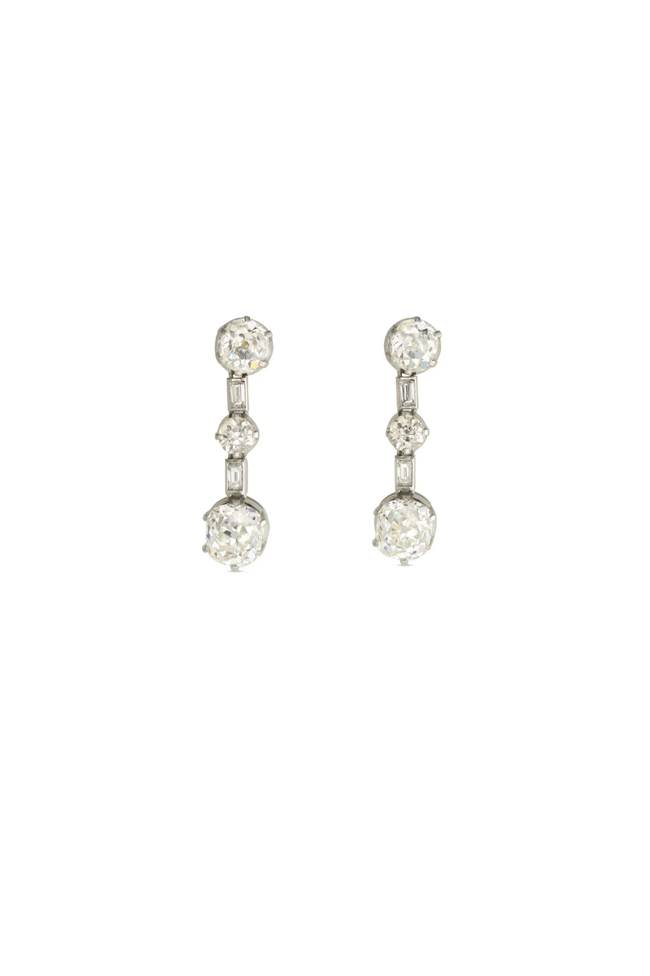 Pair of Diamond Drop Ear-Pendants