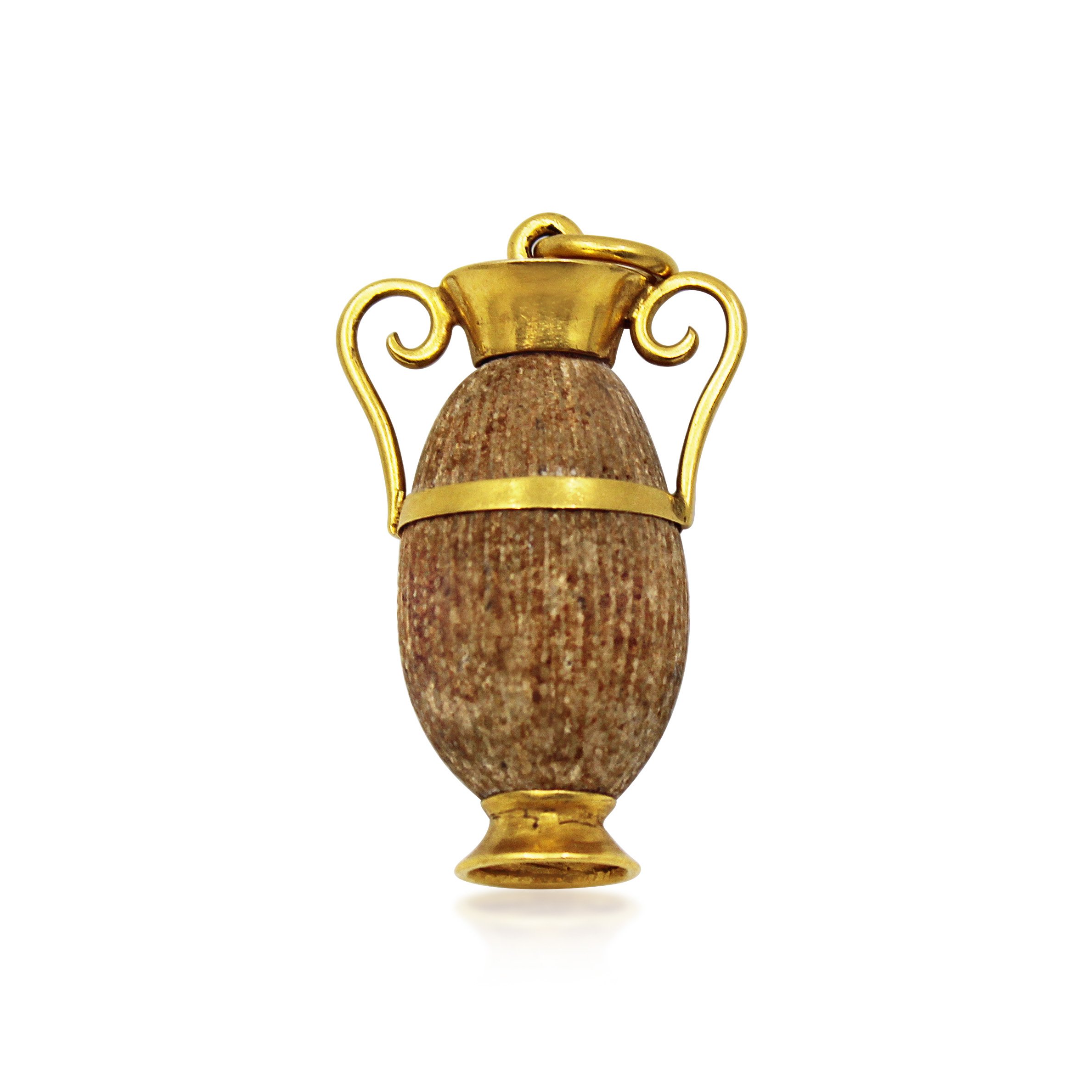 Georgian Gold and Fossil Charm Pendant