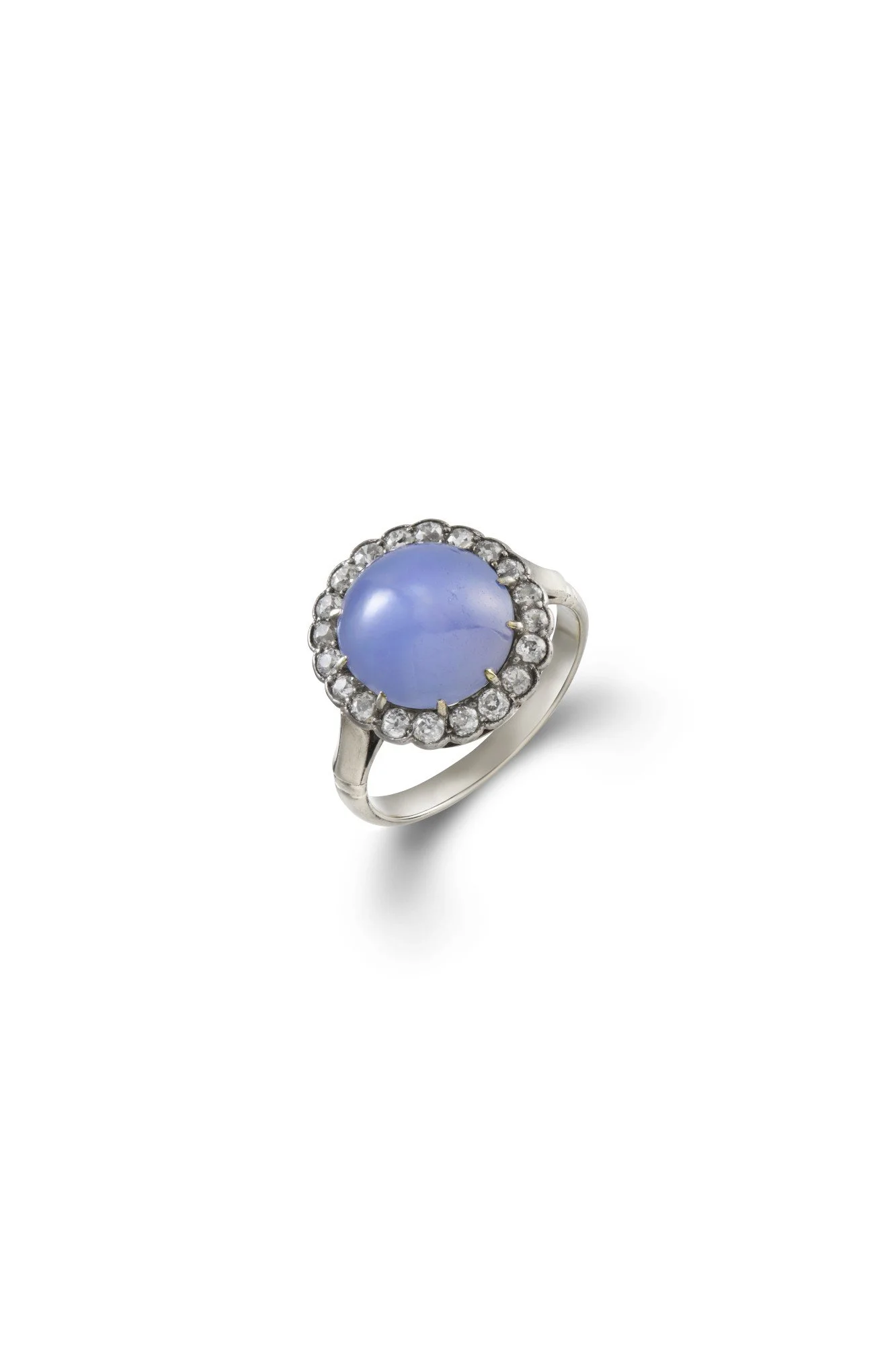 Edwardian Star Sapphire and Diamond Cluster Ring