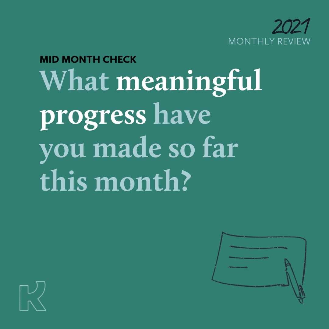 Here's your regular friendly reminder for a mid-month check :) 

Instead of looking at the things left unfinished, 
look at the starting lines you've crossed,
the (tiny) steps you've taken,
how far you've come,
what's ACTUALLY going for you.

If you 
