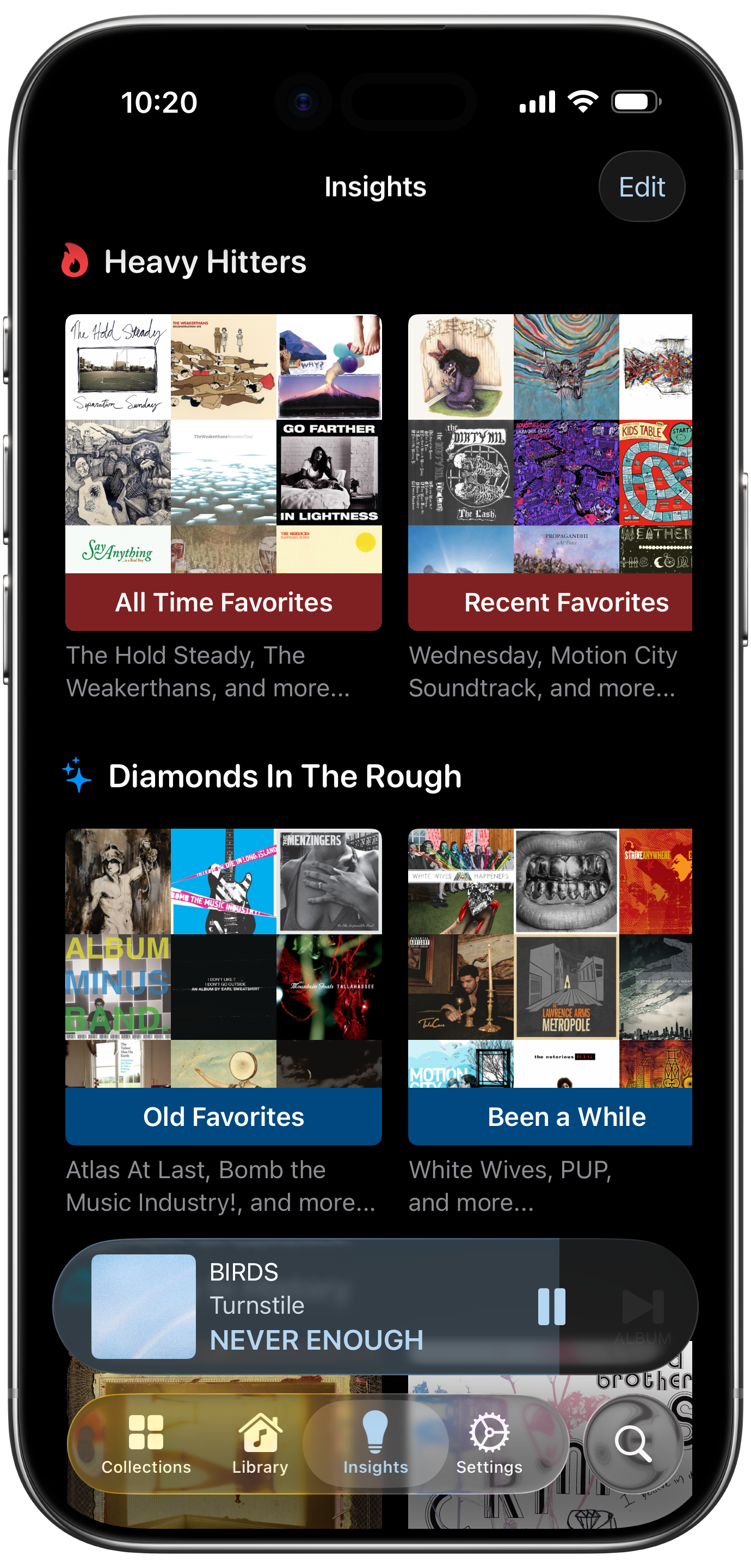 Albums insights on iPhone