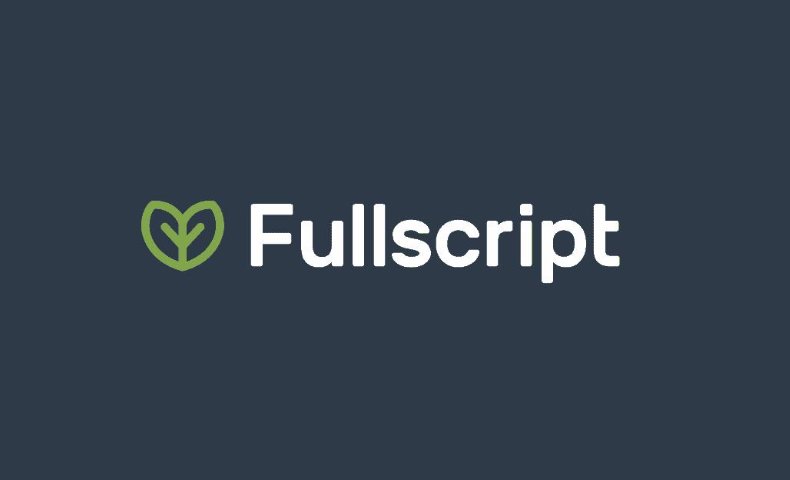 Full script logo with a green leaf icon and white text on a dark background.