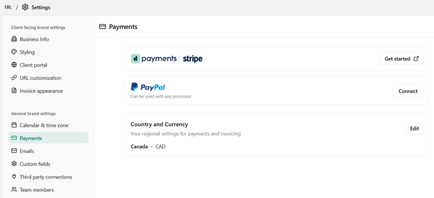 Payment Processing options in Dubsado