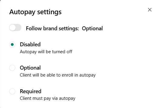 Payment Plan Autopay Settings