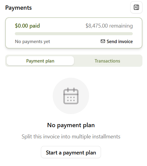 Apply a payment plan to an invoice in Dubsado