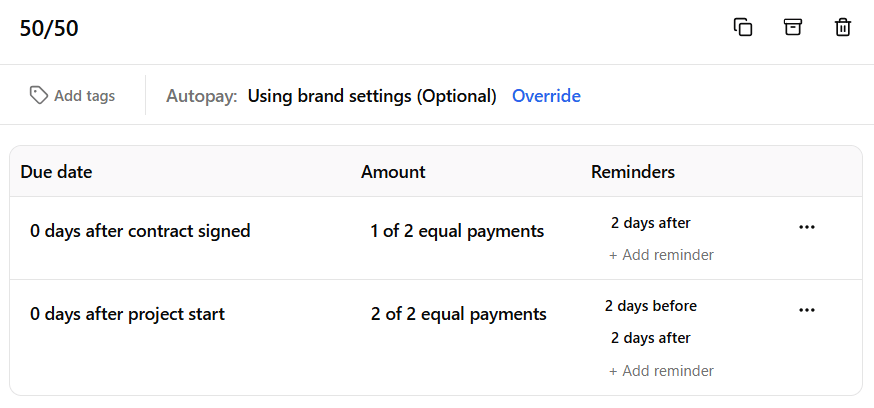 Dubsado Payment Plan