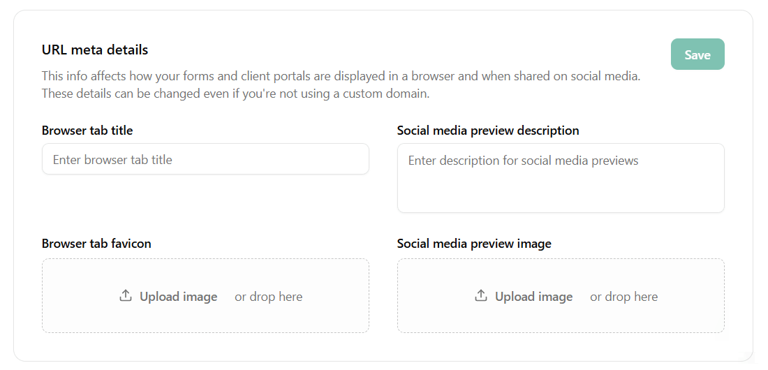Update your URL Meta details in Dubsado to display pages properly in browsers