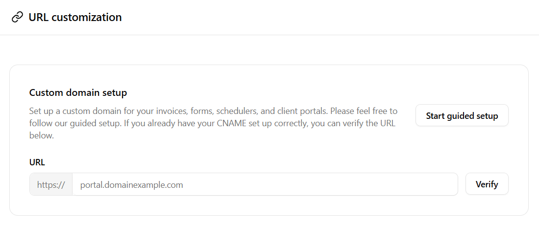 URL Customization Dubsado