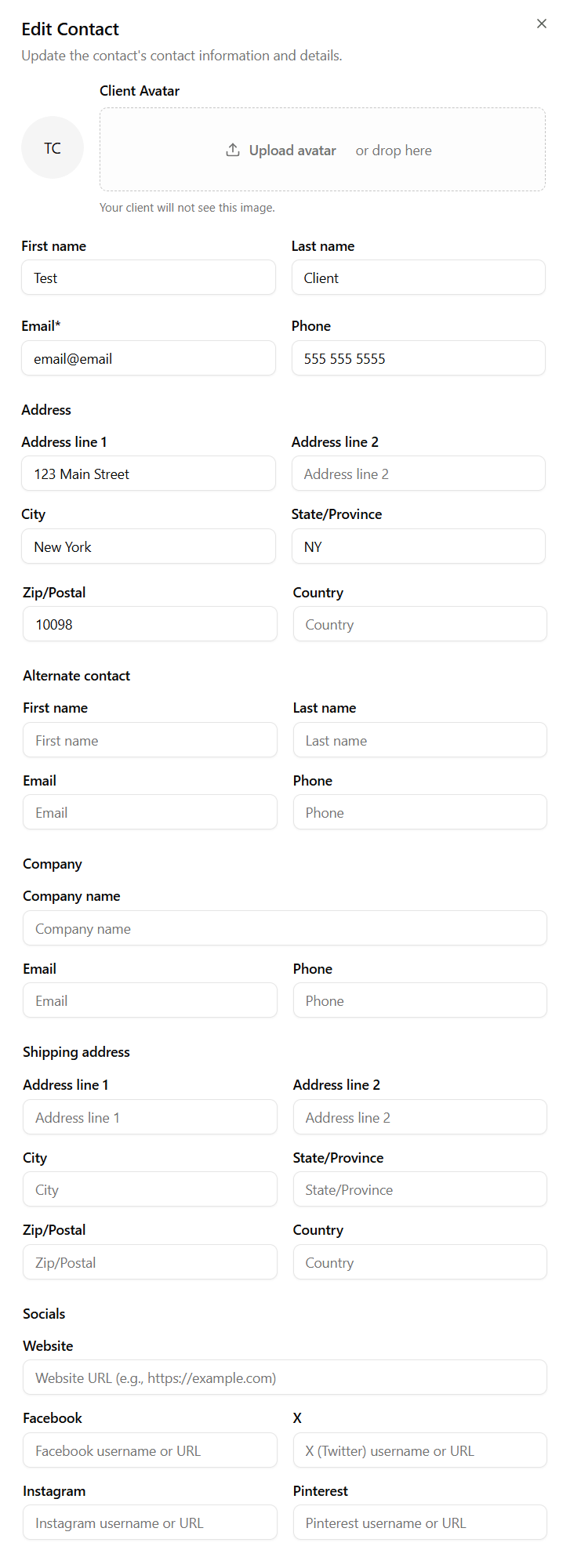 List of Client Smart fields in Dubsado