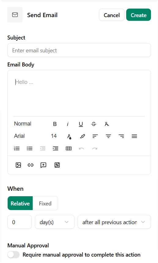 Send a canned email in a workflow in Dubsado