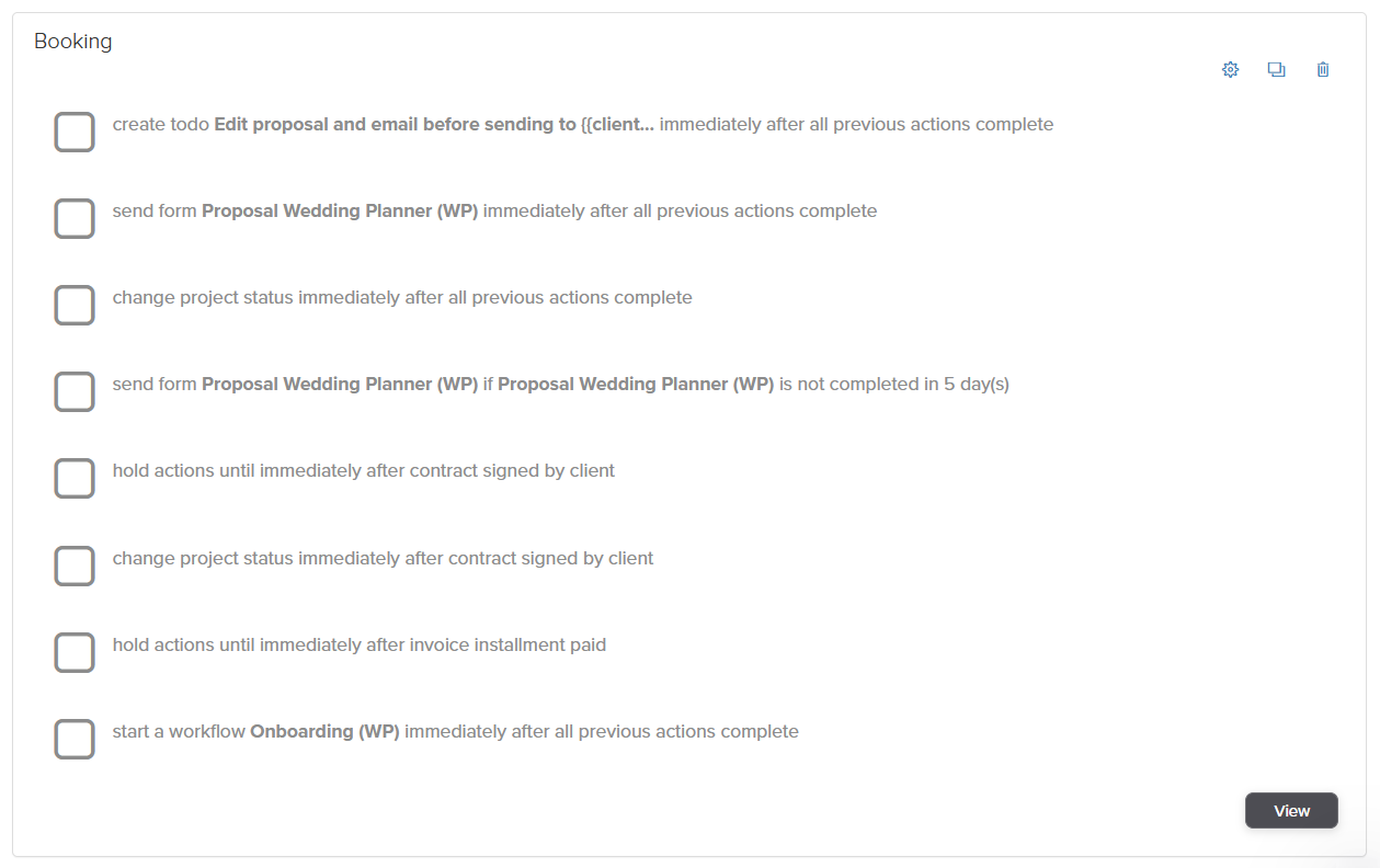 Booking Workflow in Dubsado for a Wedding Planner