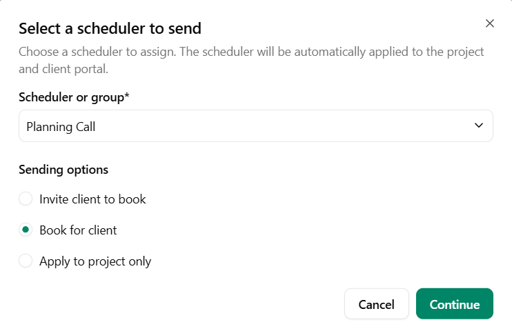 Book meetings on behalf of clients with Dubsado scheduler