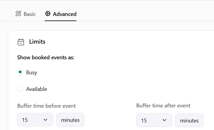 Add Buffer Times before and after an event