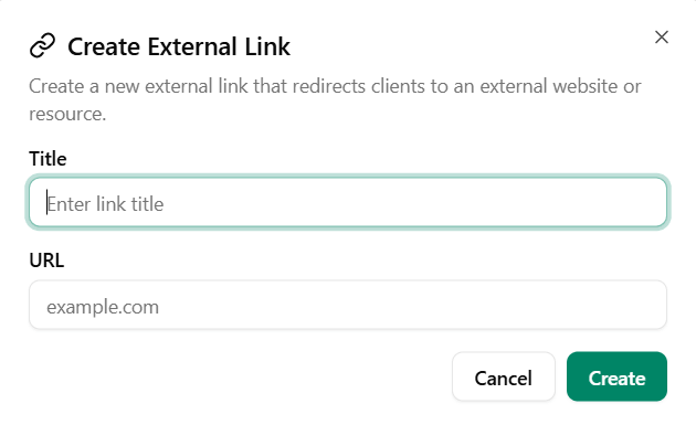 Create a form as an external link in Dubsado