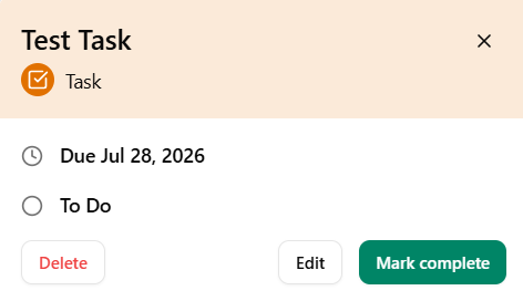 Task inside of Dubsado Calendar