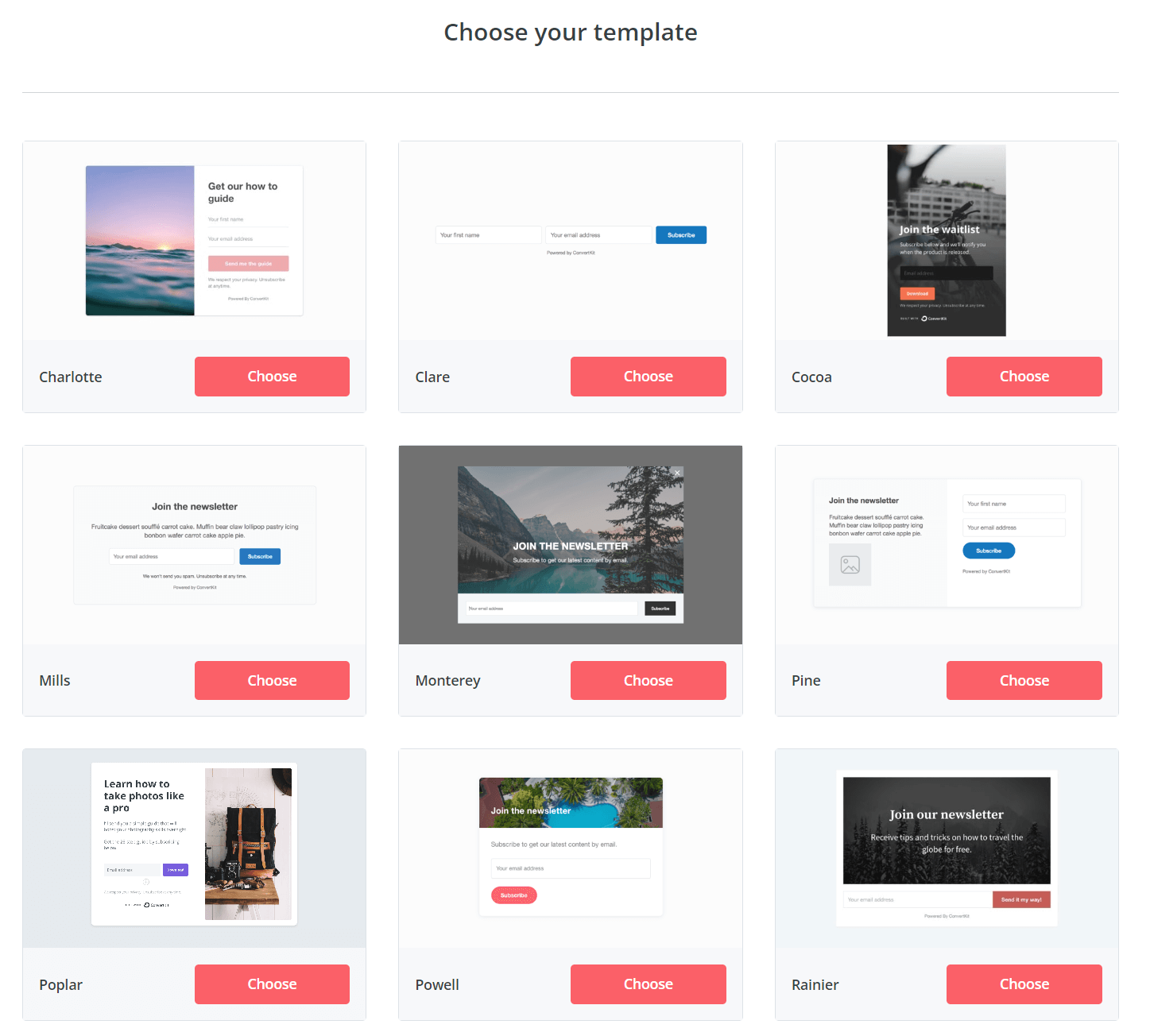 Convertkit Form Template