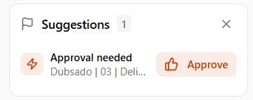Dubsado 3.0 project suggestions card