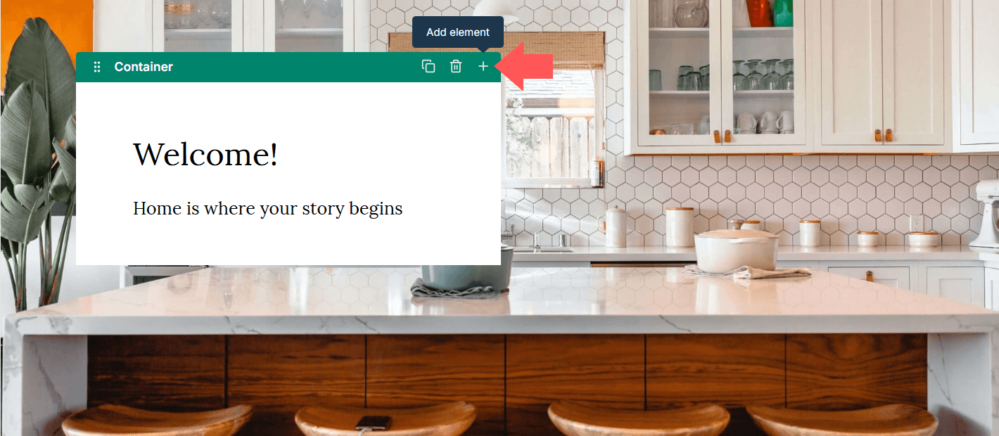 Dubsado form builder showing the plus sign to add another element