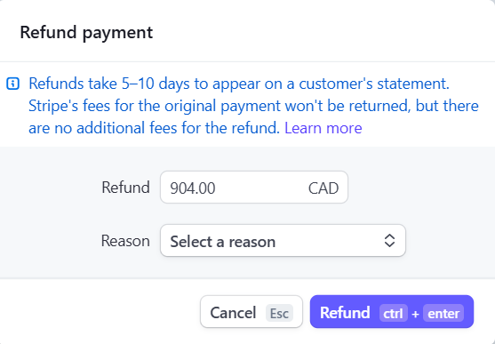 Refunds in Stripe