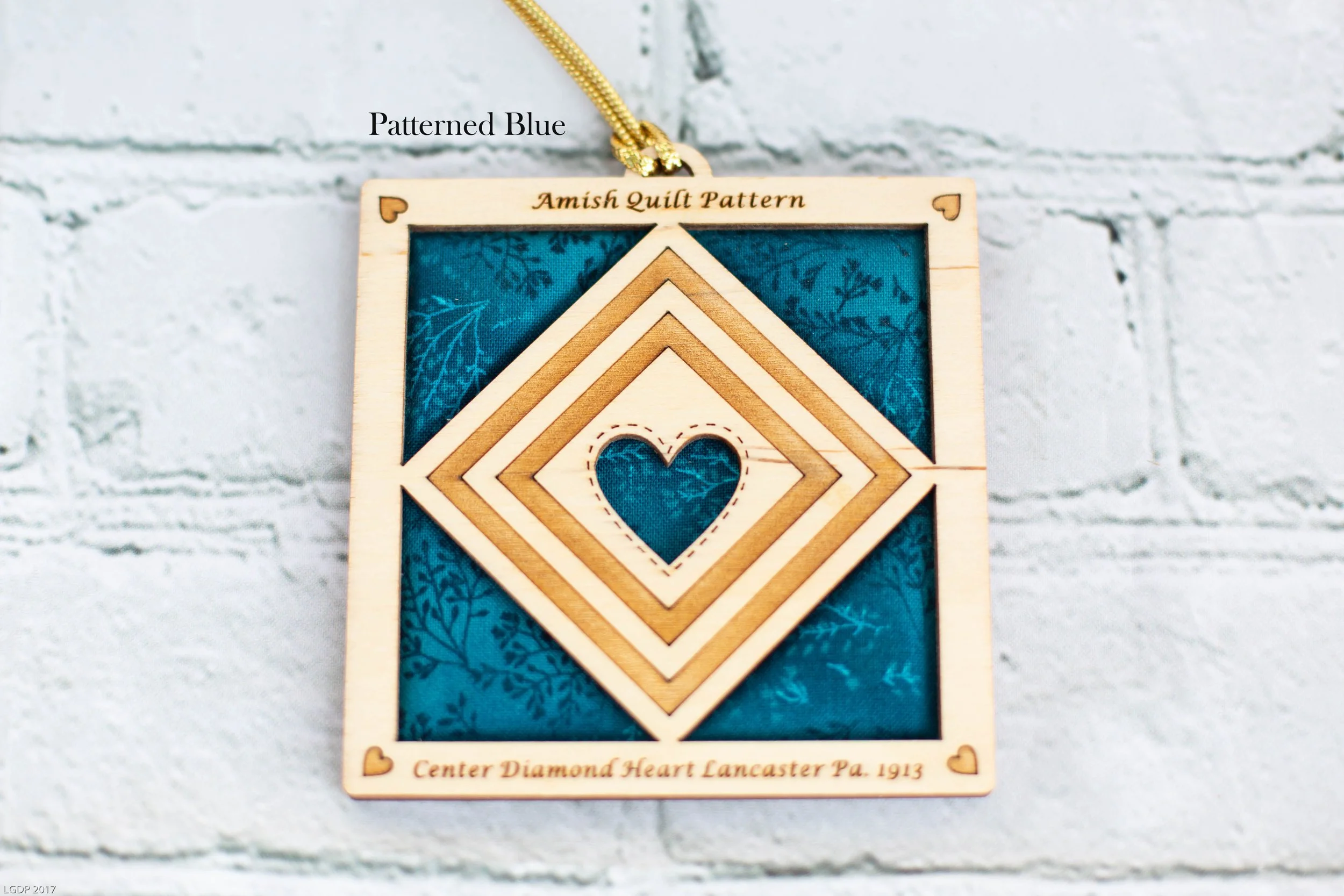 Quilt Ornament - Center Diamond Heart
