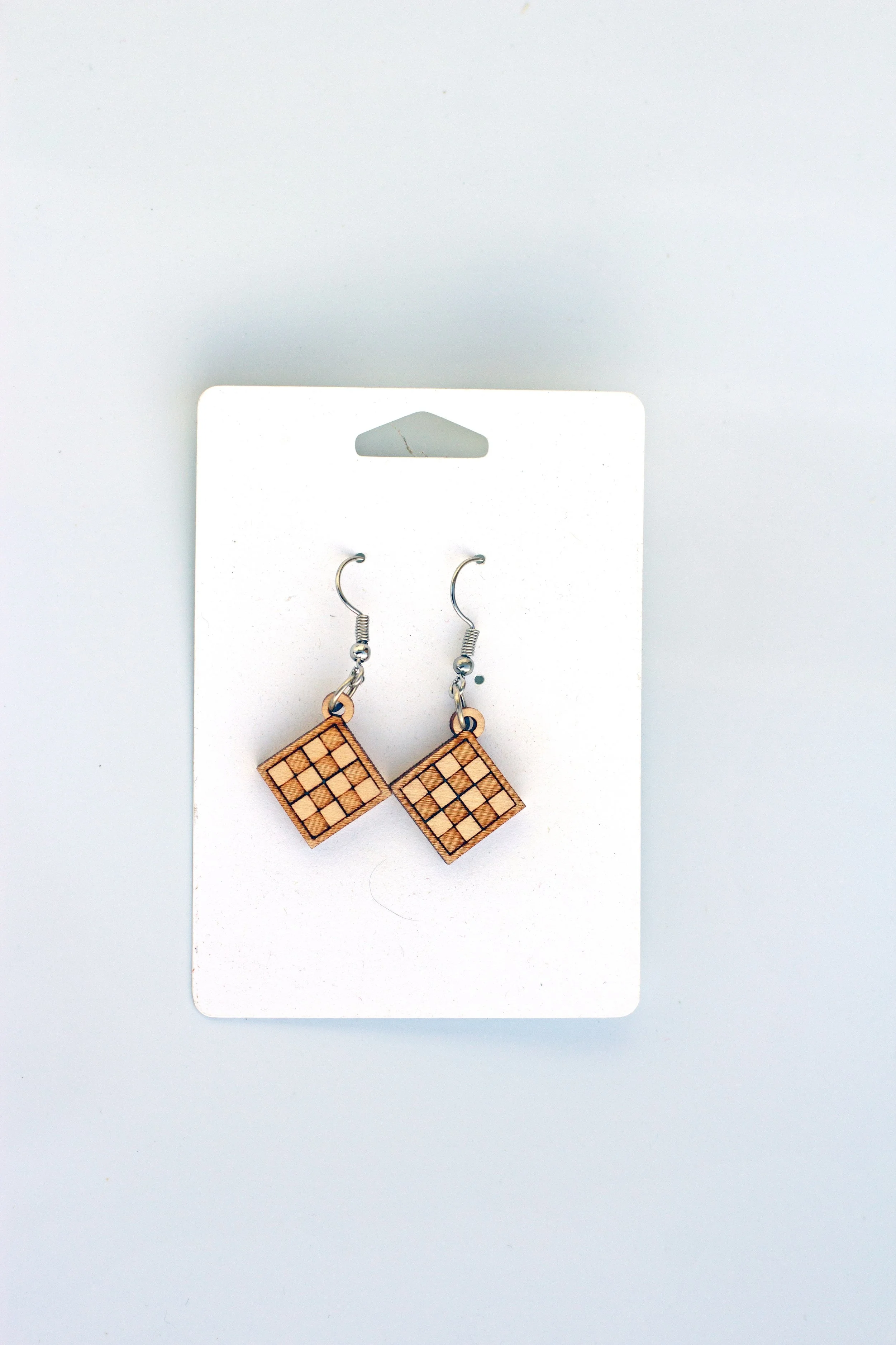Wooden Earrings - Four Patch Mini