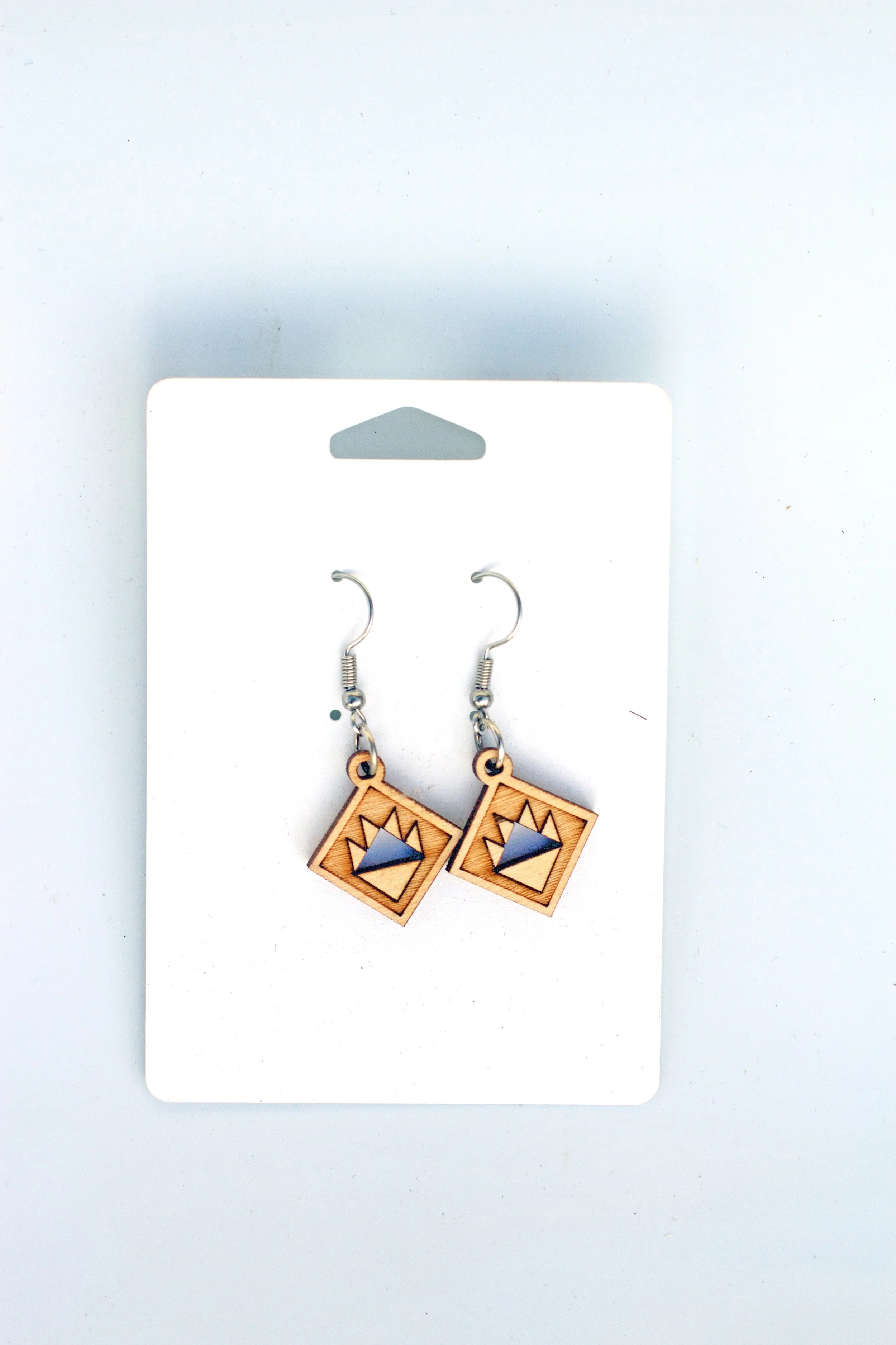 Wood Earrings - Bear's Paw Mini
