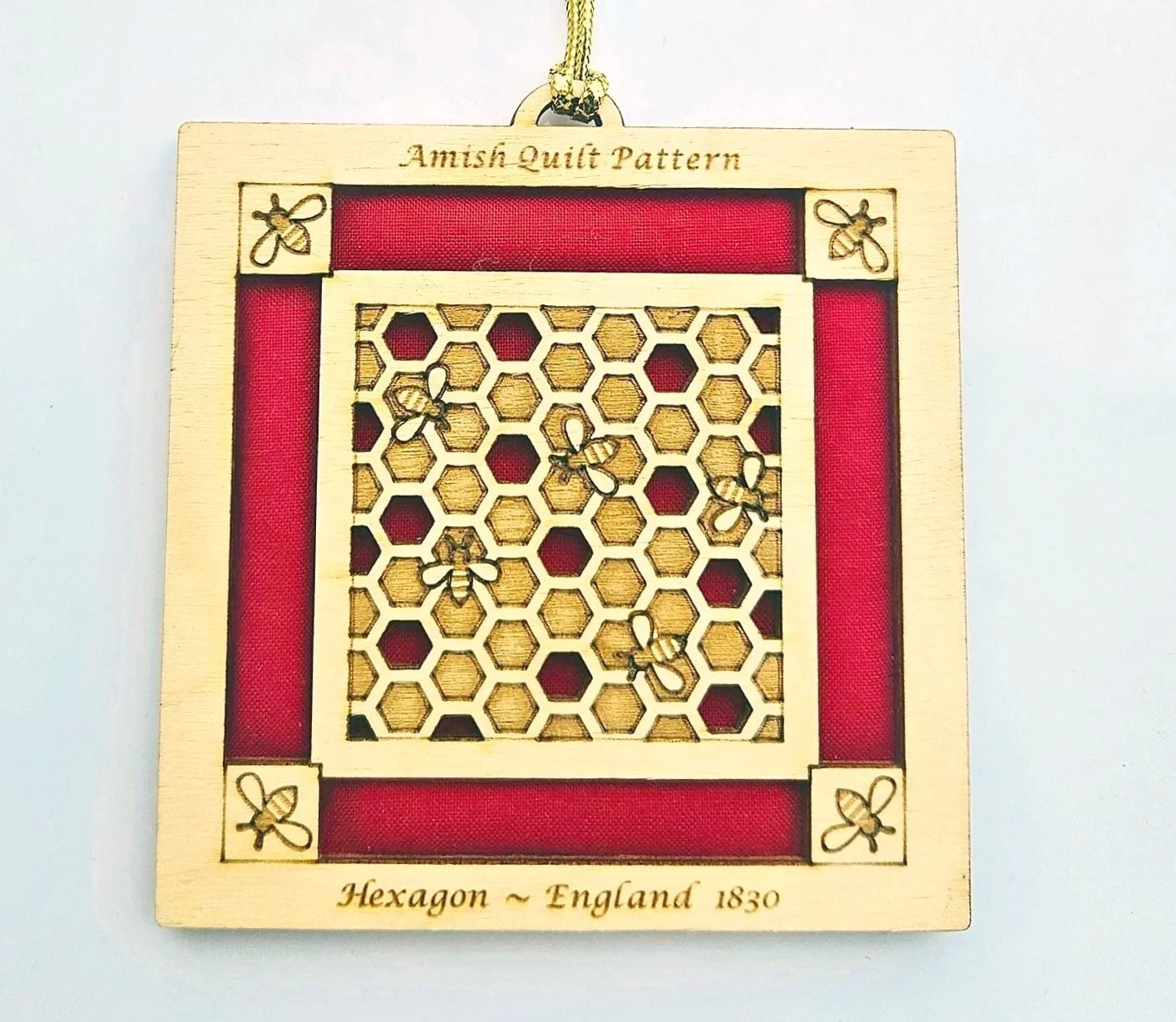 Quilt Ornament - Hexagon Bee