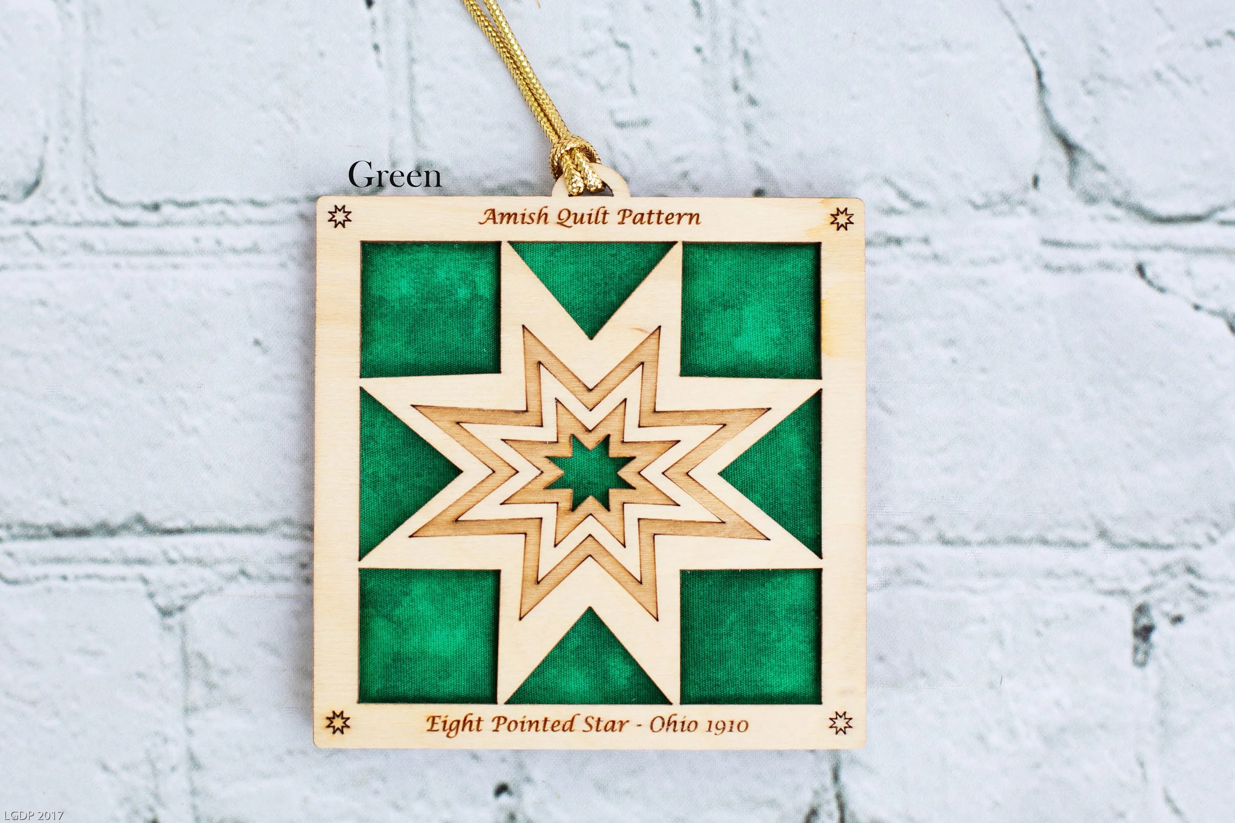 Quilt Ornament - Eight Point Star