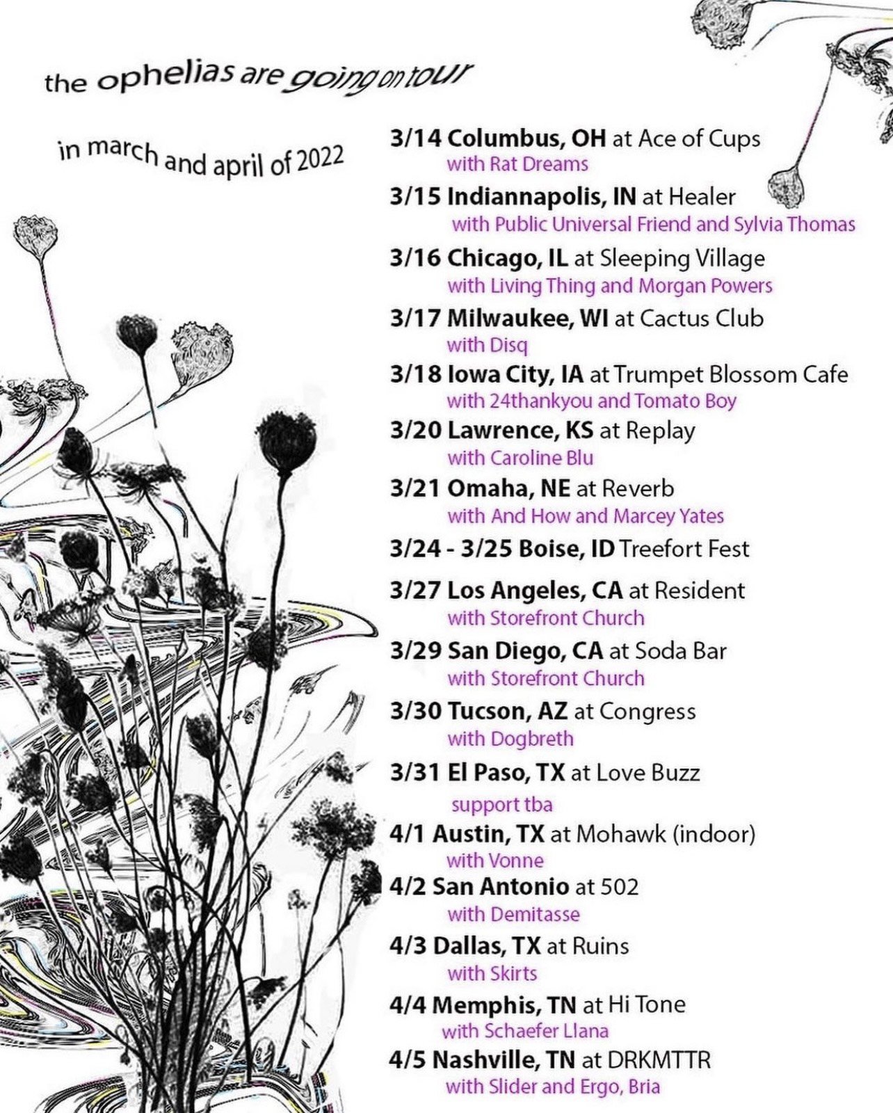 Ergo, Bria : Ophelias Tour