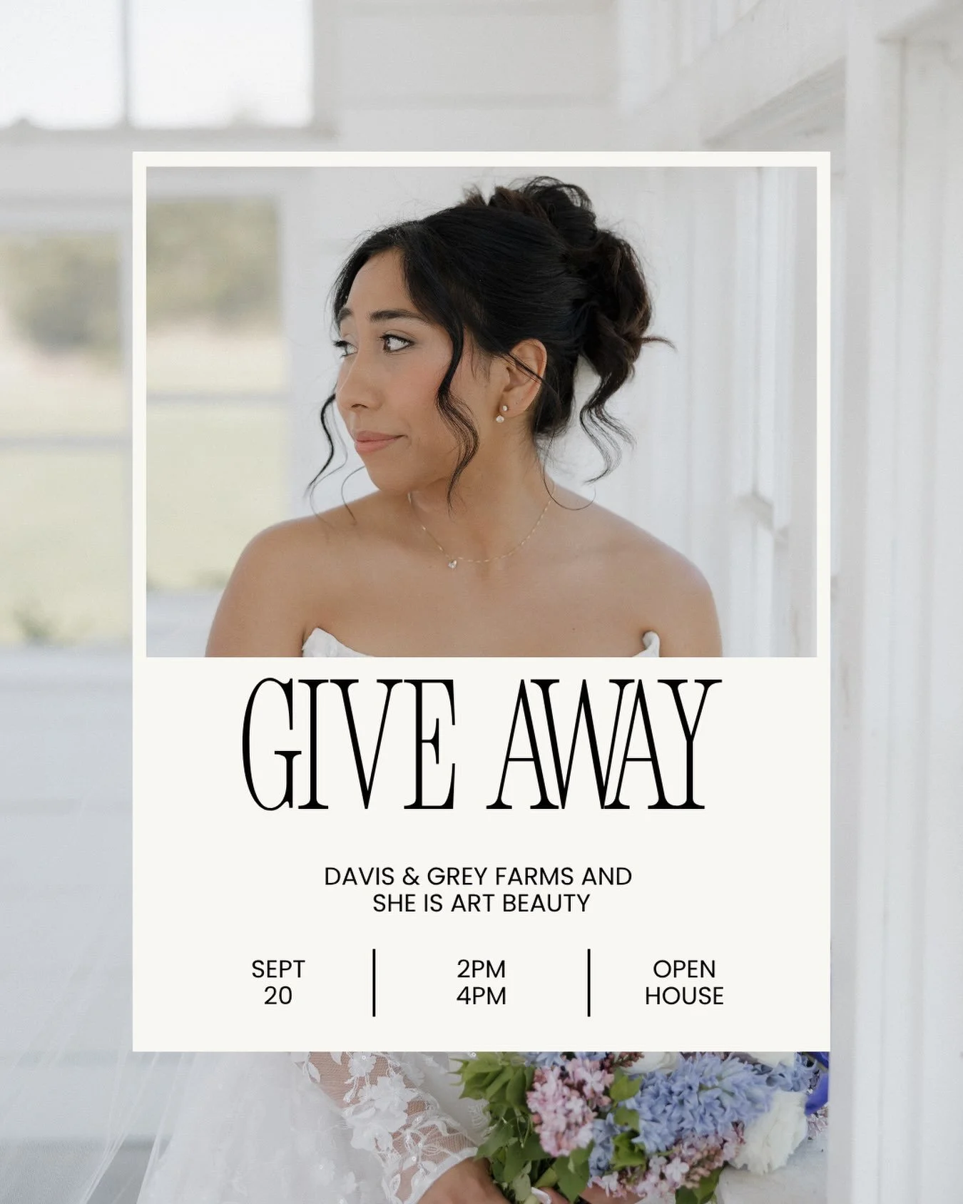 BRIDES &mdash; THIS ONE IS GOOD.⁣
⁣
We&rsquo;re adding ANOTHER reason you need to be at our Fall Open House. 👀⁣
⁣
One lucky bride is going home with BRIDAL HAIR + MAKEUP for her wedding day by @sheisartbeauty ✨⁣
⁣
Yes. Your wedding-day glam.⁣
Your h