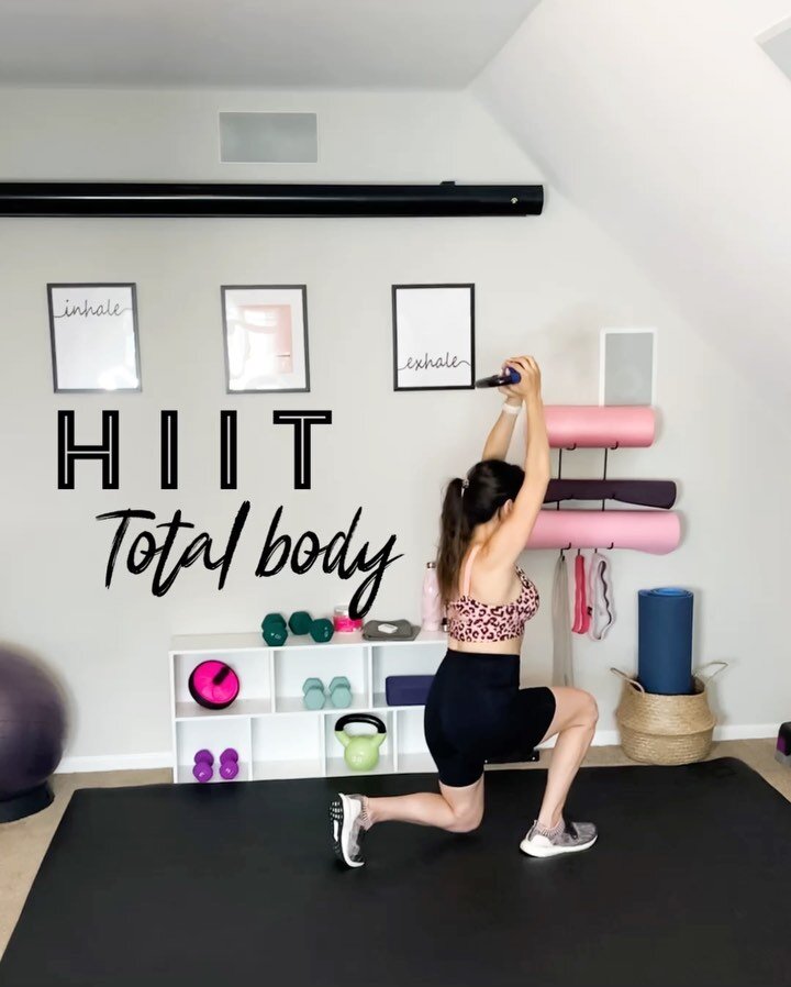 First HIIT workout back &amp; of course I had to make it a total body focus 🥳!! It's amazing how muscle memory works, when you're consistent with your workouts on a daily basis prior to taking a break. 🙌🏻 Grab a pair or two of dumbbells &amp; give