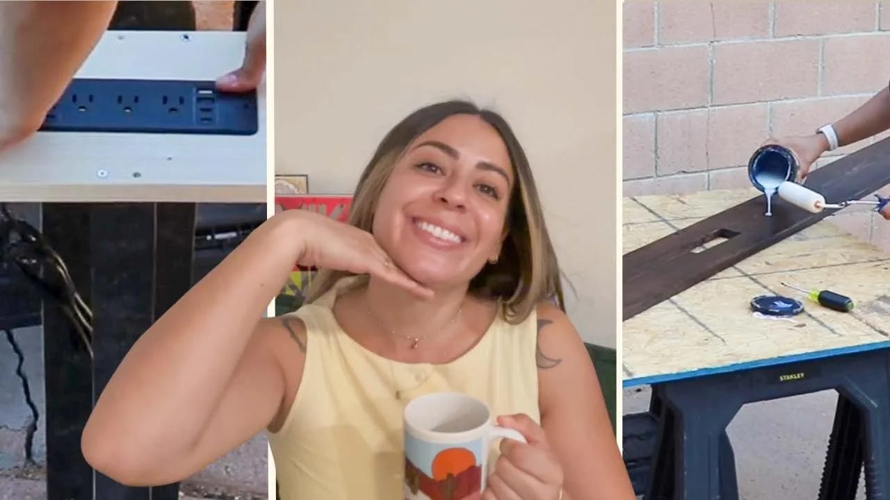 DIY Behind-the-Couch Table with Recessed Outlet