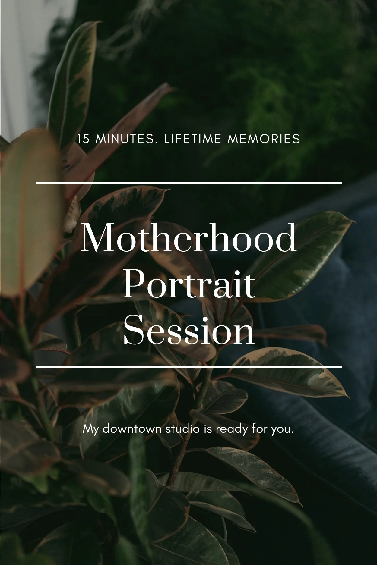I am hosting a Petite Mother's Day Portrait Session. 

Here&rsquo;s what you need to know 

April 19th &amp; 25th 
All digital files with print release. 
At my studio near downtown Amarillo
15 minutes 
$150 

www.vanessaunderwoodphotography.com/mothe