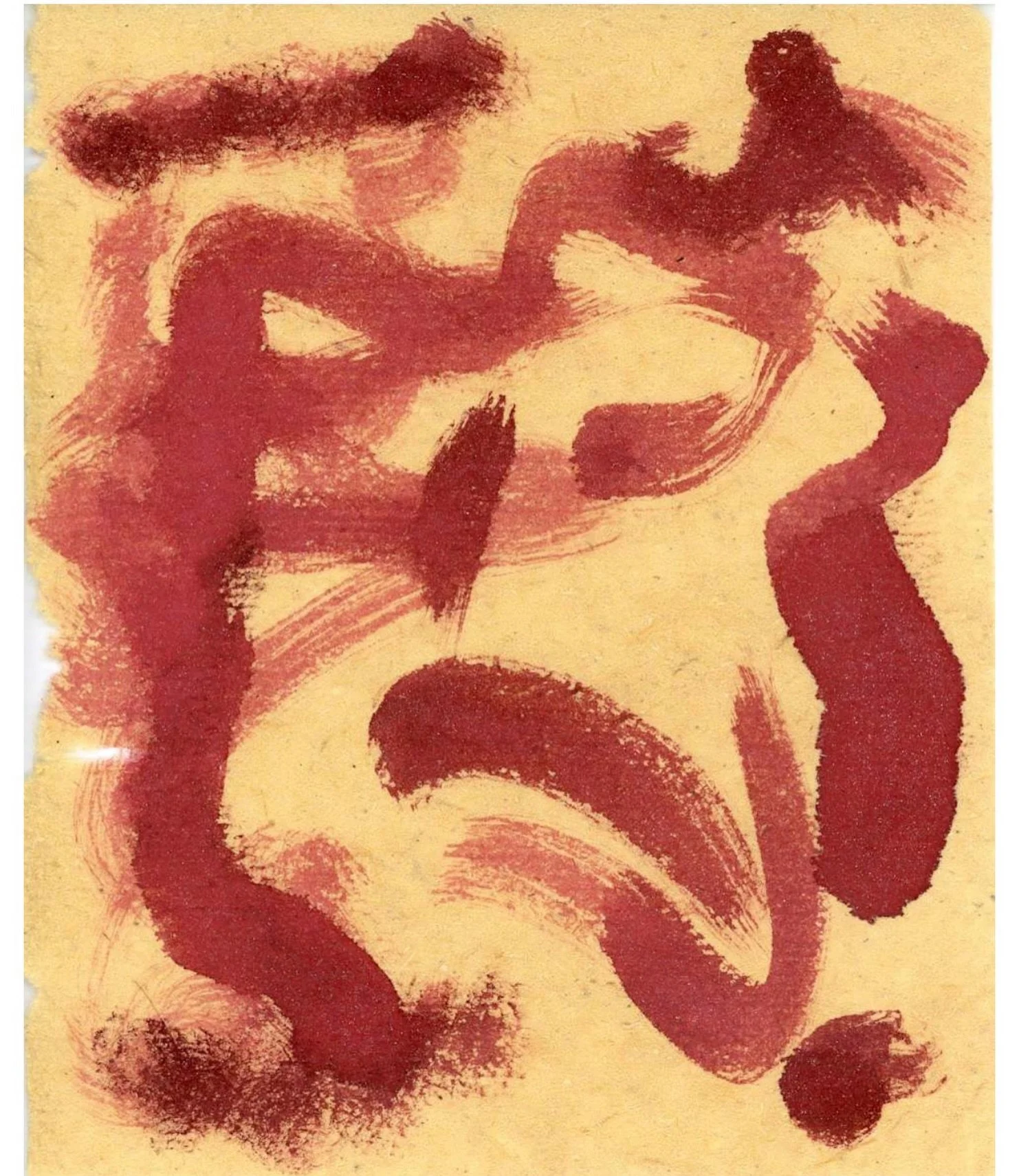 Another energetic, joyful, spontaneous gestural abstraction painting. Japanese watercolors and metallic watercolor powder on tobacco paper. 6.5 x 5.375 in (16.51 x 13.65 cm). 2026. Available $525 or collect all three. #calligraphic #abstractgestural 