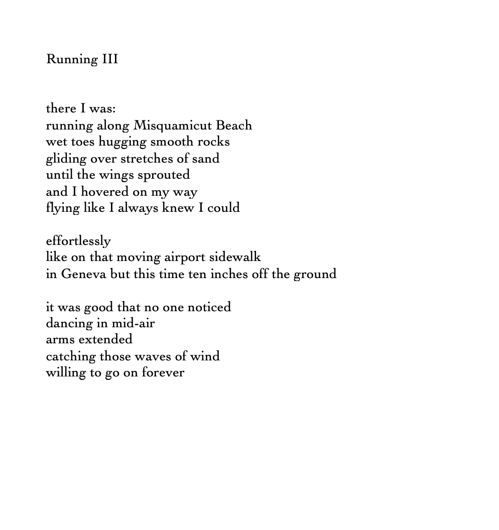 running poem a shape in the mind sample from poetry book