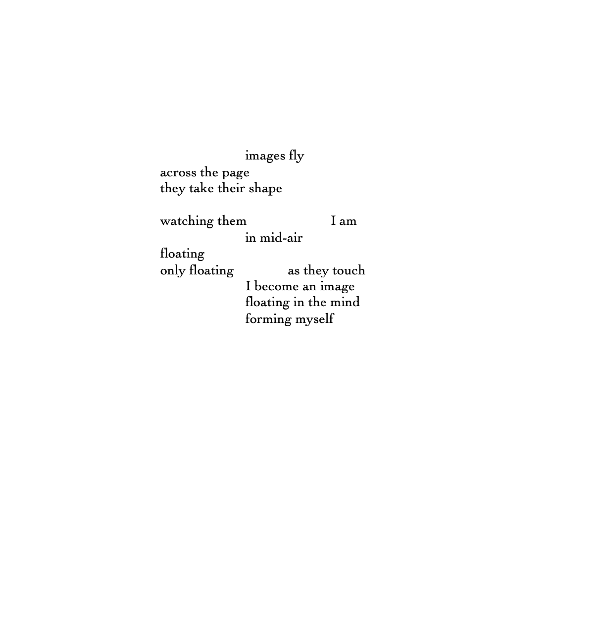 a shape in the mind poem sample from poetry book