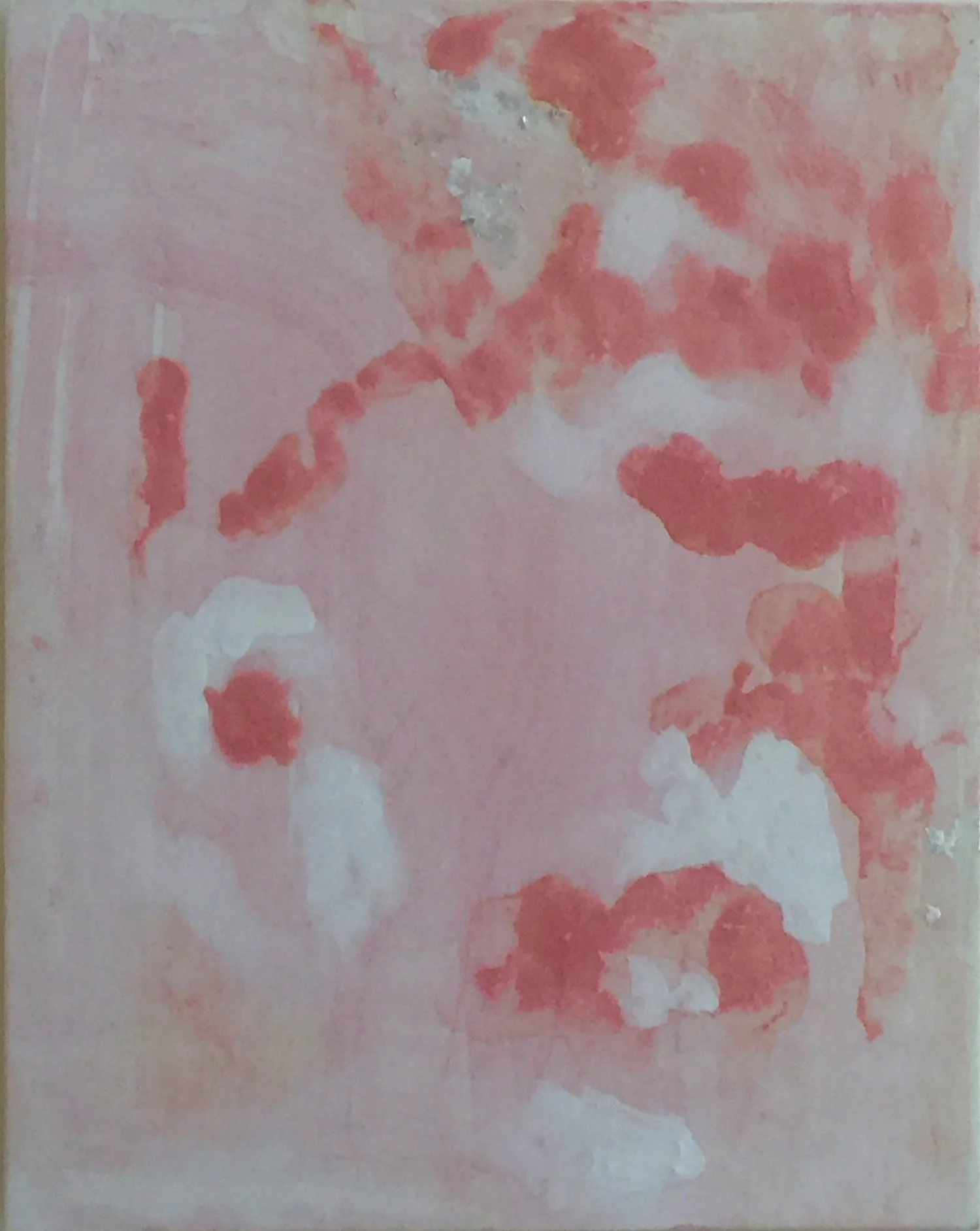 Everything Is Always Changing. 2015. mineral and oyster shell pigments and Japanese silver leaf on Kumohadamashi paper mounted on panel. 10" x 8" x 0.75".