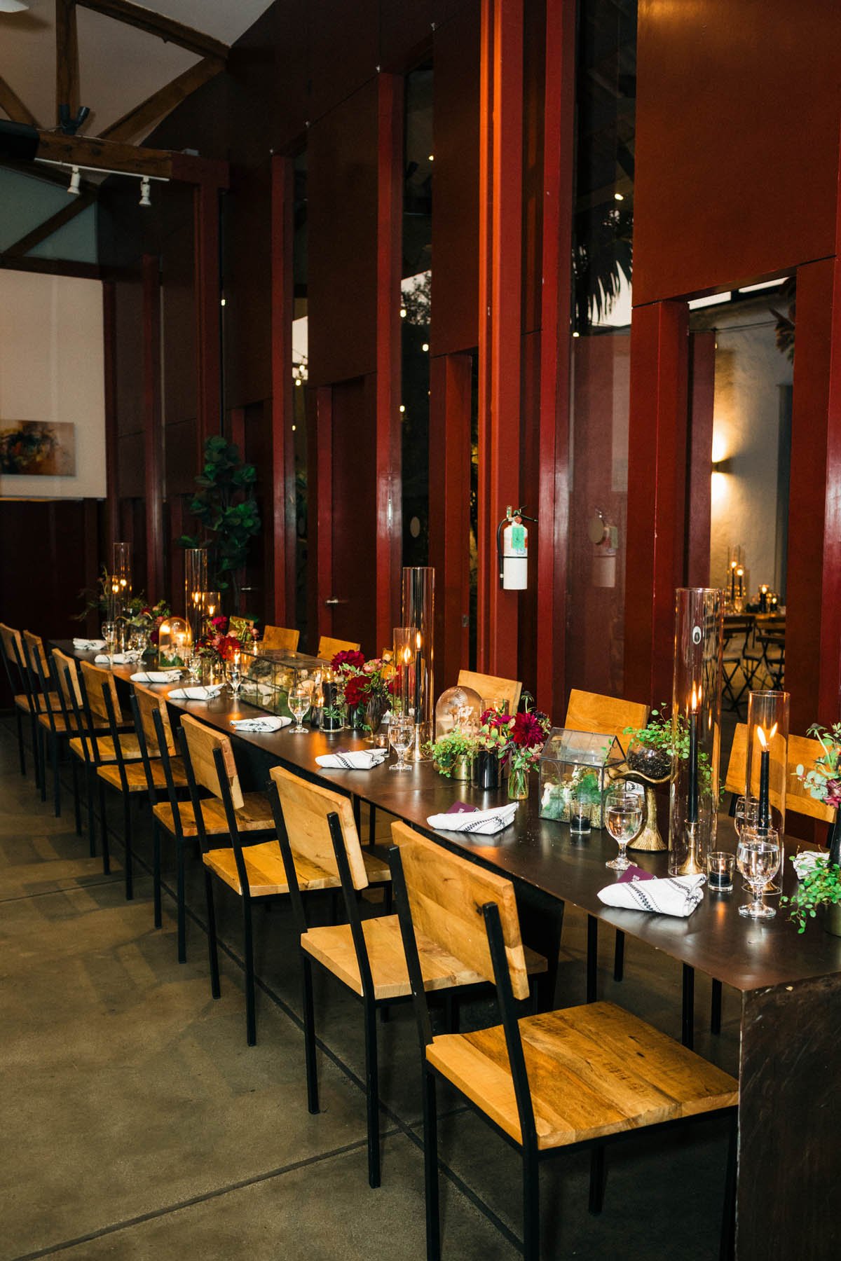 Modern Woodland Wedding Reception with Mushroom Centerpieces