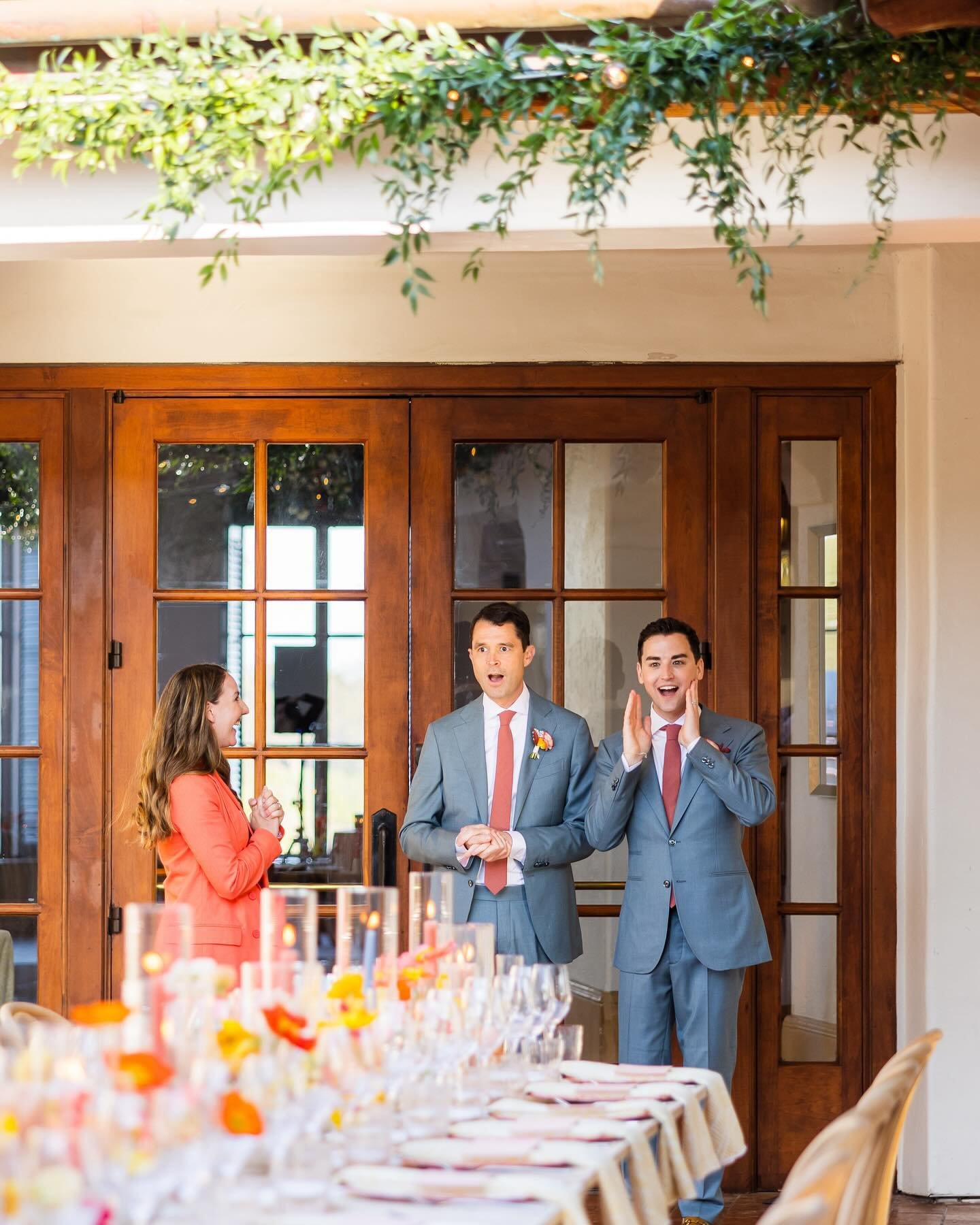 Happy anniversary to these two cuties who had THE BEST reactions to their reception reveal! ❤️🧡💛This moment is what we wedding pros live for! 
.
.
.
Planning &amp; Design: @janealexandraevents &amp; @crystal.janealexandraevents
Venue: @ritzcarltonb