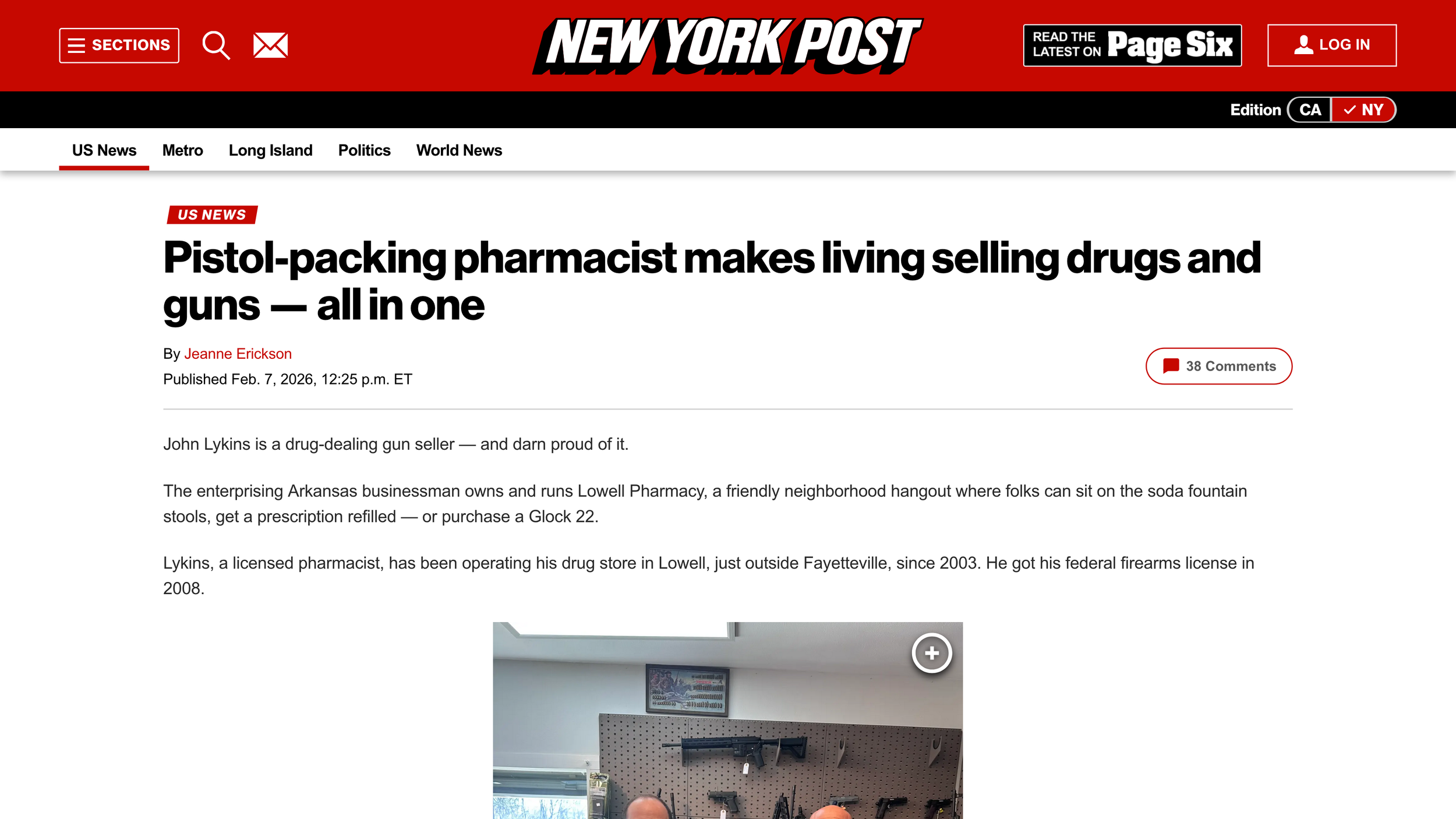 New York Post: “Pistol-packing pharmacist makes living selling drugs and guns — all in one”