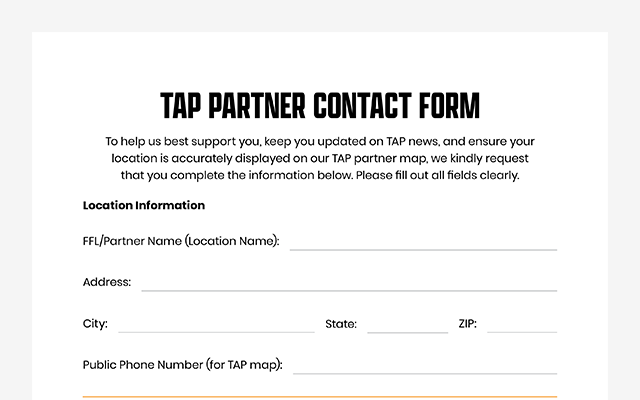 TAP Partner Contact Form
