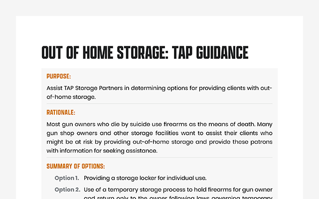 Out-of-Home Storage Guidance