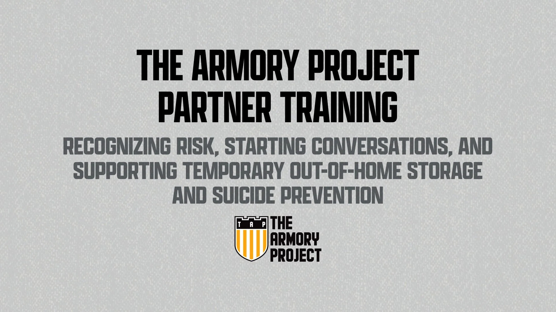 TAP New Partner Training
