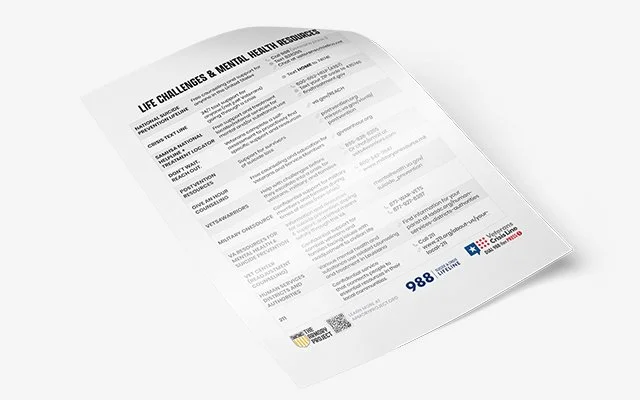 Mental Health Resource Flyers (laminated)