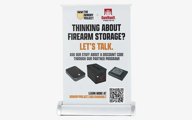 Retractable Tabletop Banners – Partner Link, Gun Show (11” x 17”)