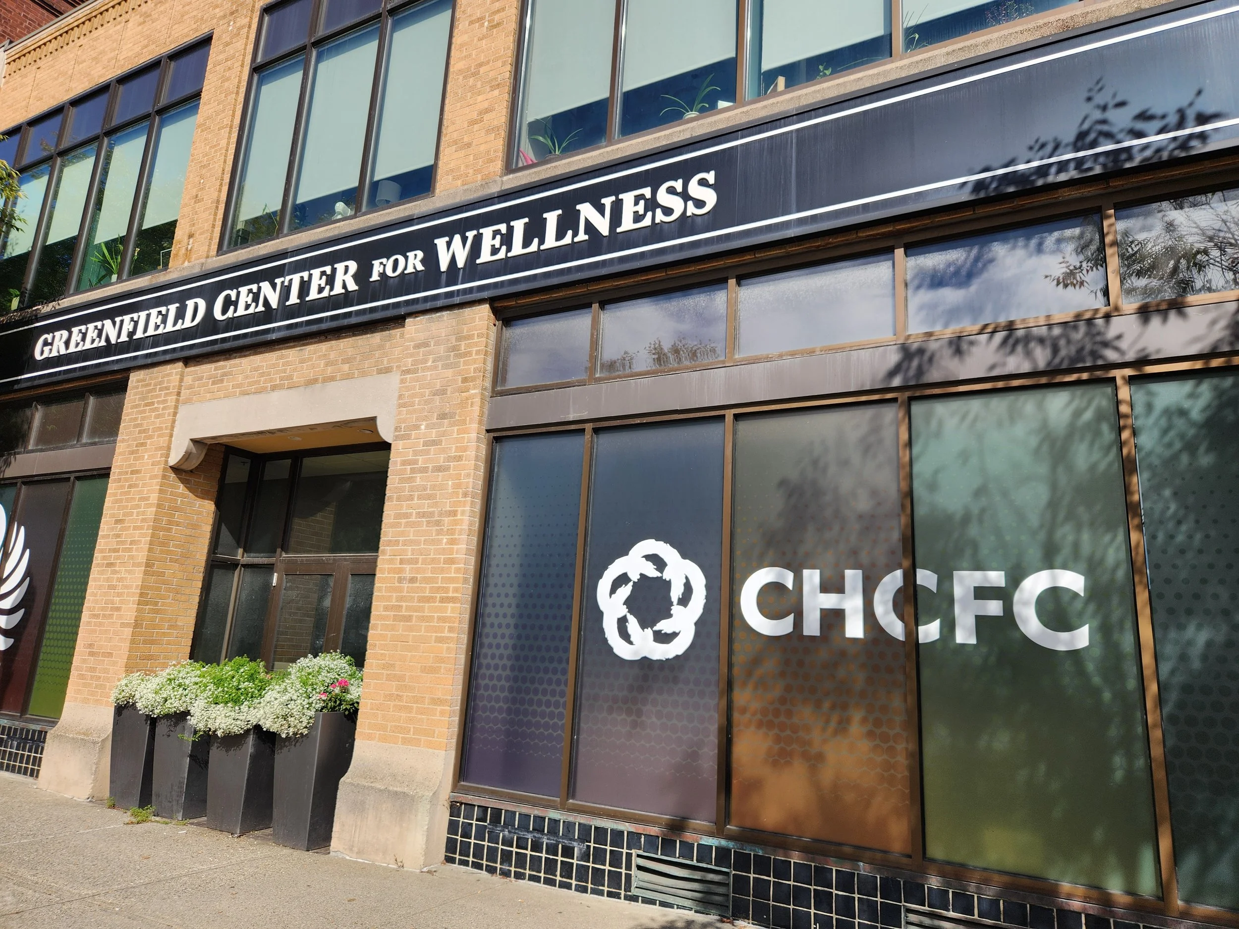 The exterior of the Greenfield Center for Wellness building, which CHCFC is located.