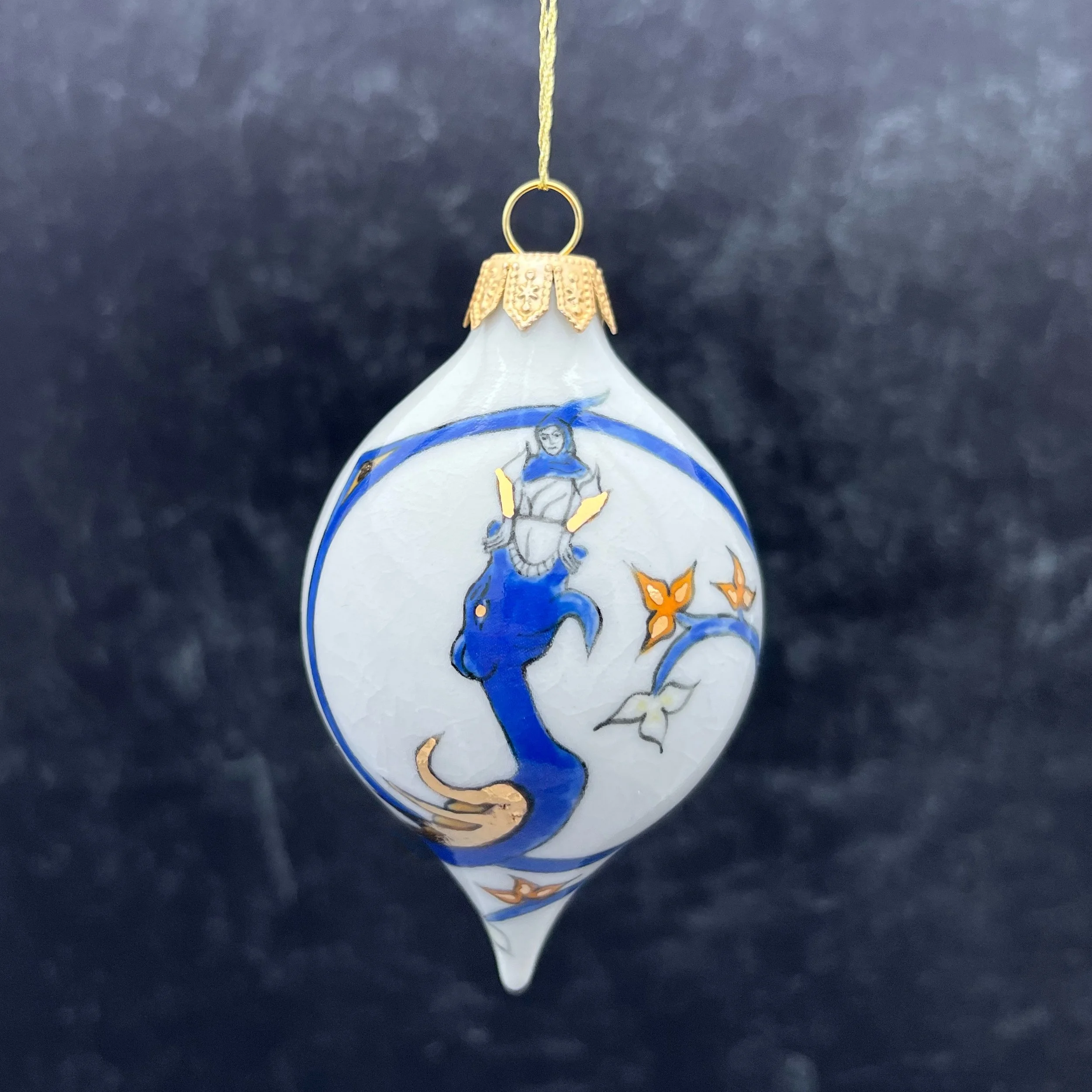 Knight and Dragon Porcelain Ornament