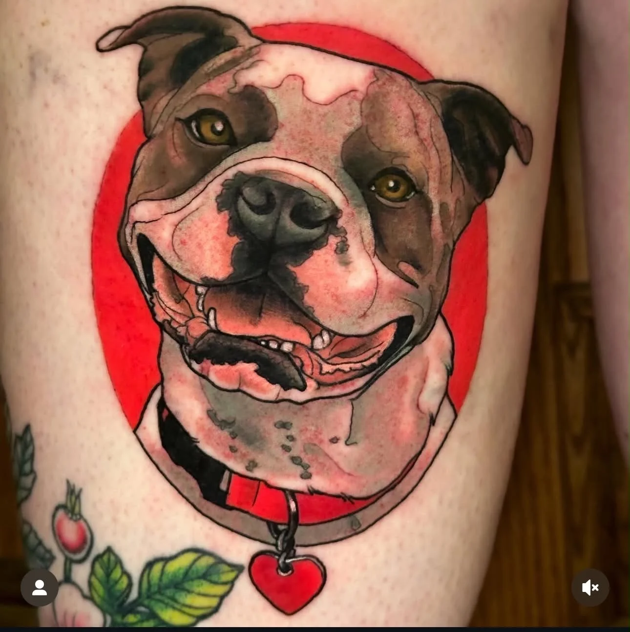 Color pet portrait tattoo 