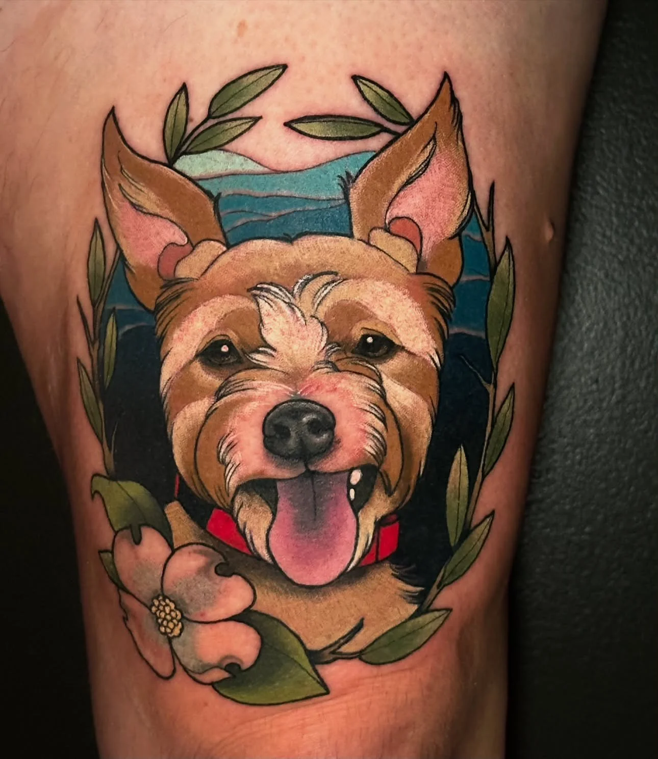 Pet dog portrait tattoo